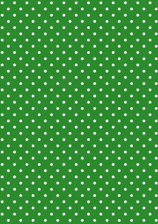 Sticker Sheet / Greeting Card – Green and White Polka Dot Pattern Background Cat. No 10731