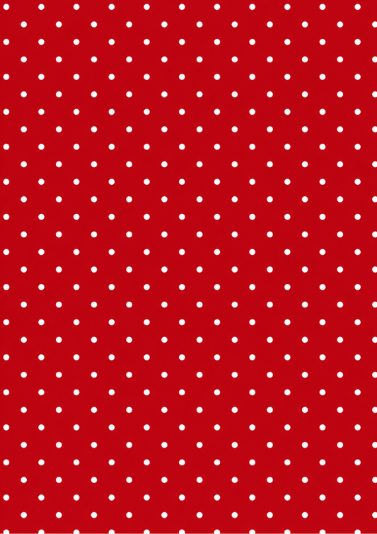 Sticker Sheet / Greeting Card – Crimson and White Polka Dot Pattern Background Cat. No 10732