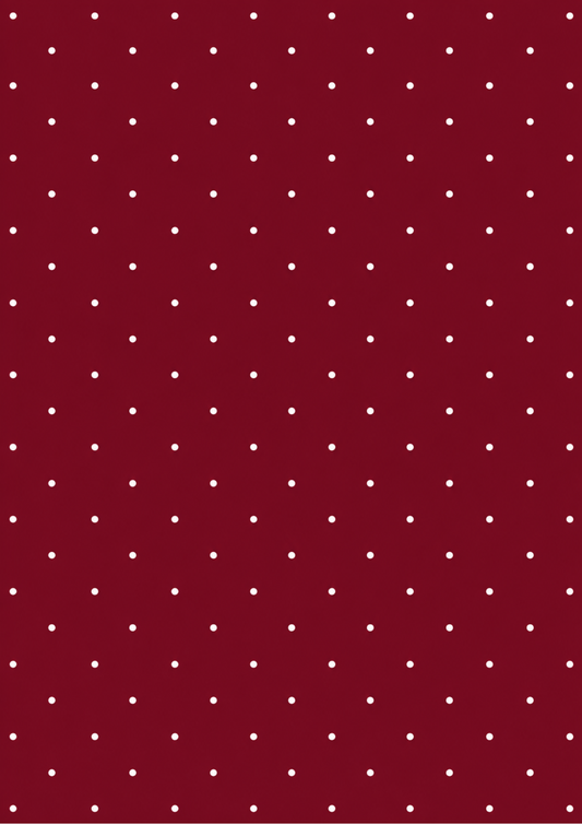 Sticker Sheet / Greeting Card – Burgundy and White Polka Dot Pattern Background Cat. No 10733
