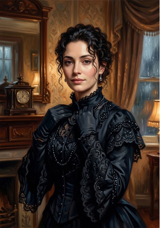 Sticker Sheet / Greeting Card – Beautiful Victorian Woman Portrait Full Cat 10775