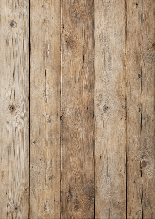 Sticker Sheet / Greeting Card – Rustic Natural Wood Plank Background Full Cat. No 10585