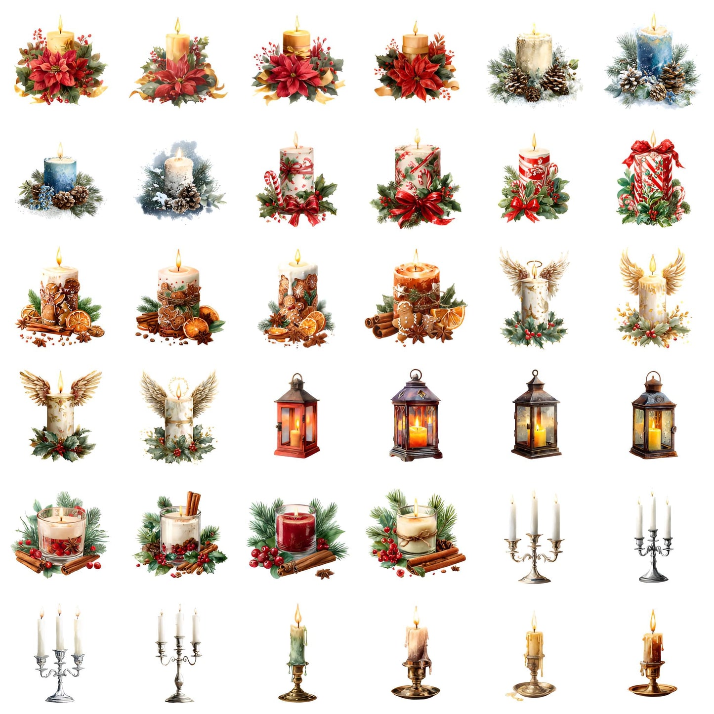 Watercolor Christmas Mega Clipart Bundle – 850+ PNG Designs with Transparent Background