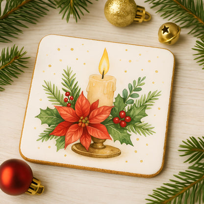 Watercolor Christmas Candles Clipart Set: 36 Holiday PNG Illustrations (Digital Download