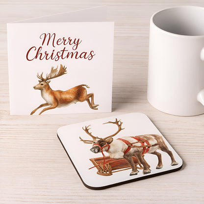 Stickerbogen – Aquarell Weihnachts-Rentier-Clipart-Set: 48 PNG-Designs