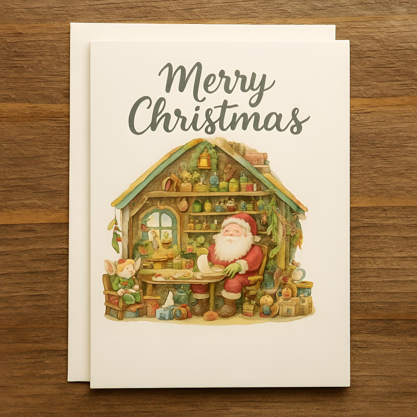 Watercolor Christmas Santa Scenes Clipart Set: 64 PNG Designs – Transparent Background – 300 DPI