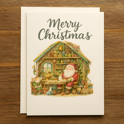 Watercolor Christmas Santa Scenes Clipart Set: 64 PNG Designs – Transparent Background – 300 DPI
