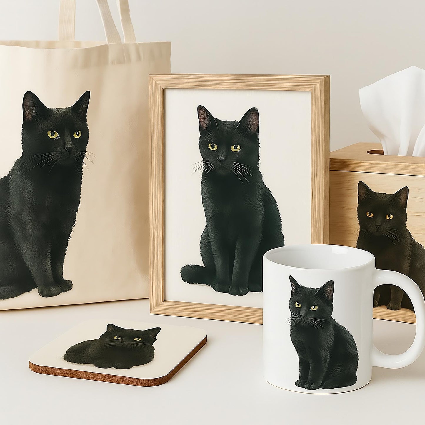 Watercolor Black Cat Clipart Set: Halloween Graphics (16 PNG)