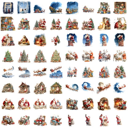 Watercolor Christmas Mega Clipart Bundle – 850+ PNG Designs with Transparent Background