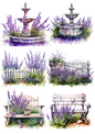 Stickerbogen – Lavendel-Collage Katze Nr. 4007