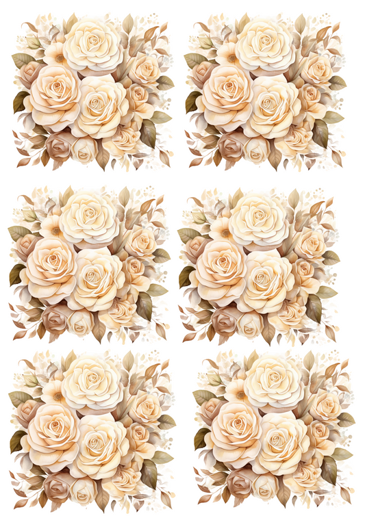Sticker Sheet – Bouquet of Vintage Roses Collage Cat No. 4017