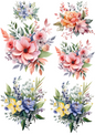 Stickerbogen – Collage mit verschiedenen Blumensträußen, Kat.-Nr. 4021