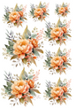 Wall Art Poster / Greeting Card / Sticker Sheet – Bouquets of Orange Flowers Collage Cat No. 4024