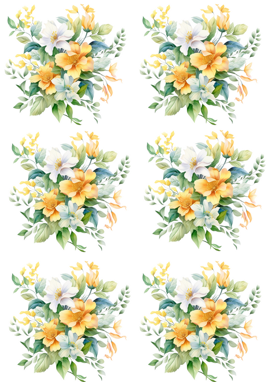 Sticker Sheet – Bouquets of Spring Flowers Collage Cat No. 4026