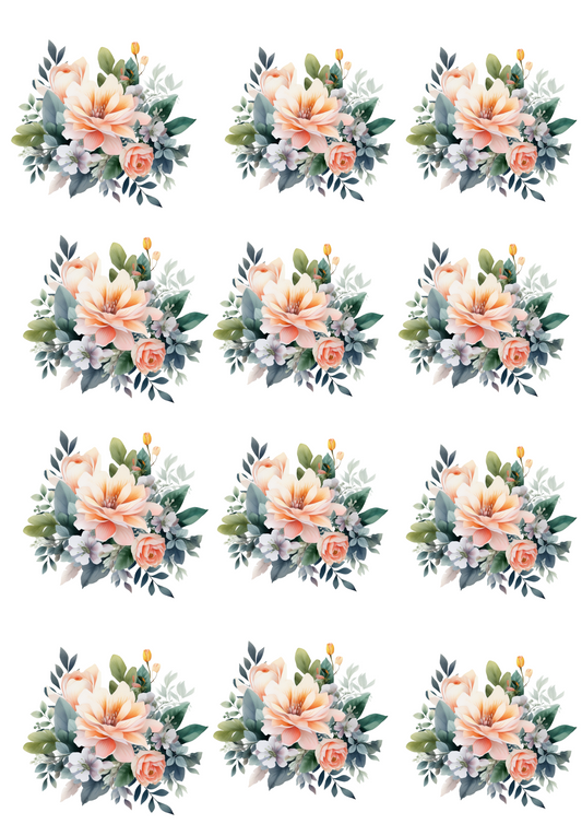 Sticker Sheet – Flower Bouquet Collage Cat No. 4038