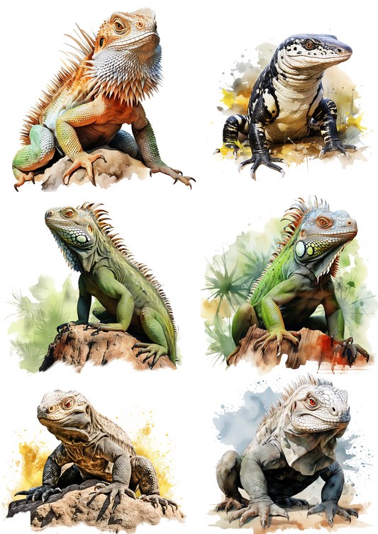 Sticker Sheet – Lizards Collage Cat No. 4042