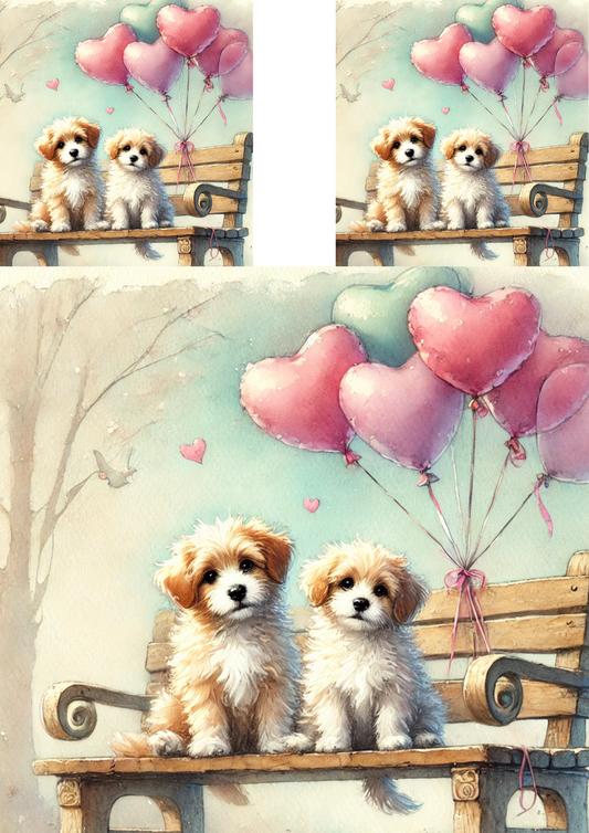 Sticker Sheet – Dogs in Love Collage Cat No. 4079
