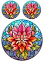 Wall Art Poster / Greeting Card / Sticker Sheet – Flower In Round Frame 2 Collage Cat No. 4084