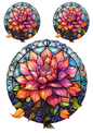 Wall Art Poster / Greeting Card / Sticker Sheet – Flower In Round Frame 3 Collage Cat No. 4085