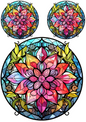 Wall Art Poster / Greeting Card / Sticker Sheet – Flower In Round Frame 4 Collage Cat No. 4087
