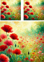 Stickerbogen – Mohnblumen-Collage Kat. Nr. 4099