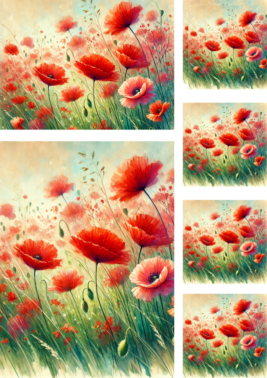 Sticker Sheet – Poppies 3 Collage Cat No. 4101