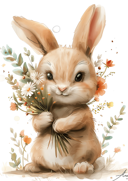 Sticker Sheet – Easter Bunny Watercolor Full Cat No. 4167