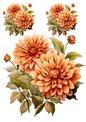 Klistremerkeark – Dahlia Orange Collage Kat.nr. 4180