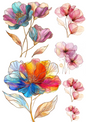 Klistremerkeark – Prismatisk blomsterkollasje Kat.nr. 4197
