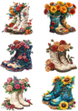 Stickerbogen – Blumenschuhe 2, Vintage Shabby Chic Collage, Kat. Nr. 4205