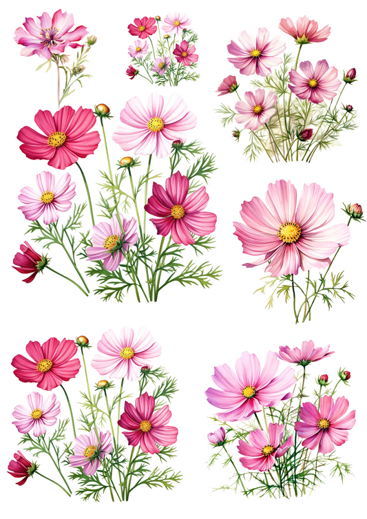 Sticker Sheet – Spring Colorful Flower Buds 2 Collage Cat. No. 4230