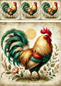 Klistremerkeark – Rooster Shabby Chic Collage Kat. nr. 4289