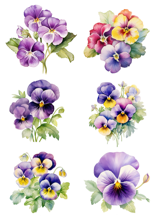 Sticker Sheet – Pansies Collage Cat. No. 4296