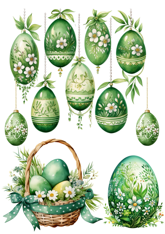 Sticker Sheet – Easter Eggs In Flowers 5 Collage Cat. No. 4310