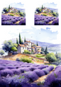 Wall Art Poster / Greeting Card / Sticker Sheet – Provence and Lavender Field Collage Cat. No. 4340