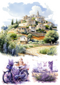 Stickerbogen – Residenz in der Provence und Lavendel-Collage Kat.-Nr. 4347