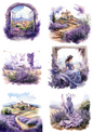 Stickerbogen – Residenz in der Provence und Lavendel 2 Collage Kat.-Nr. 4348