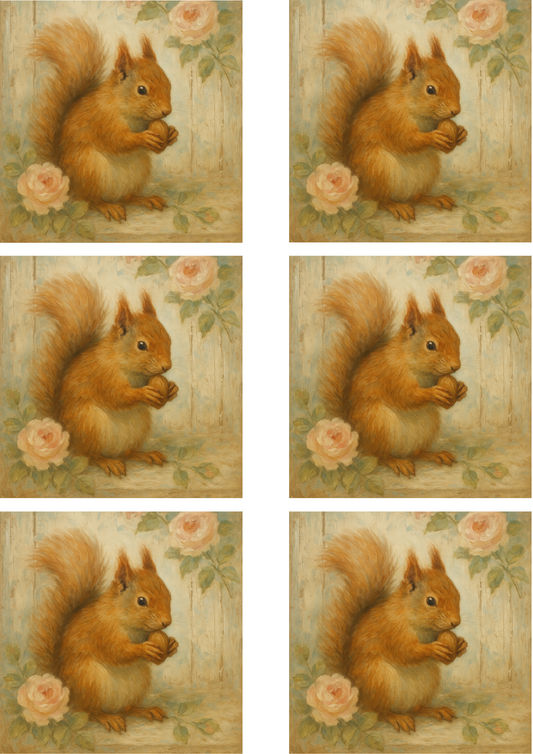 Sticker Sheet – Squirrel Eating Nut Collage Cat. No. 4368
