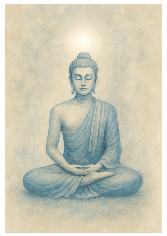 Sticker Sheet – Buddha With Crown Chakra Full Cat. No. 4372