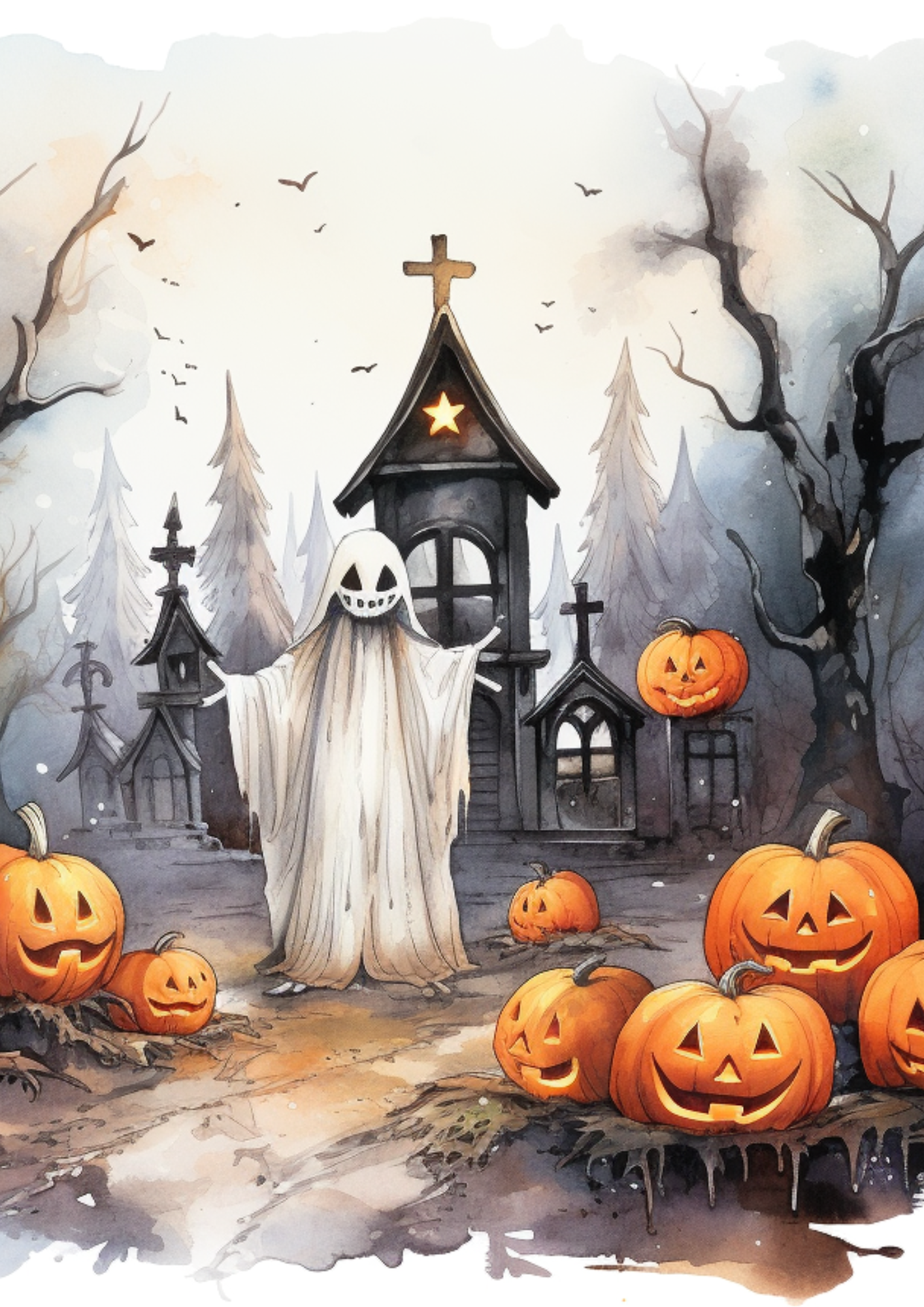 Sticker Sheet – Ghost And Halloween Pumpkins Full Cat. No. 4398