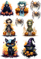 Wall Art Poster / Greeting Card / Sticker Sheet – Halloween Characters Collage Cat. No. 4403