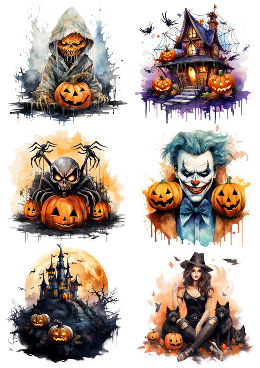 Sticker Sheet – Spider Joker And Halloween Pumpkins Collage Cat. No. 4405