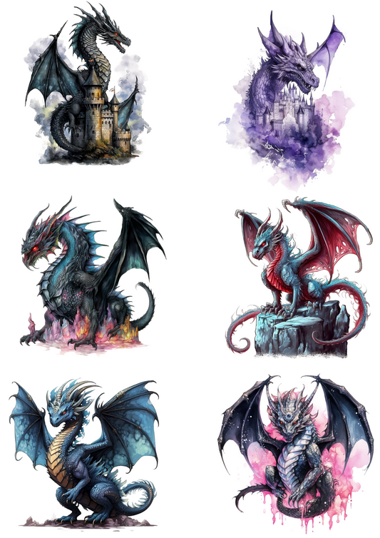 Sticker Sheet – Gothic Dragons Collage Cat. No. 4459