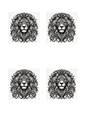Wall Art Poster / Greeting Card / Sticker Sheet – Lion In Gothic Style Collage Cat. No. 4513
