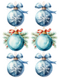Wall Art Poster / Greeting Card / Sticker Sheet – Christmas Baubles Collage Cat. No. 4543
