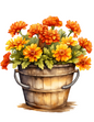Wall Art Poster / Greeting Card / Sticker Sheet – Daisies In A Decorative Pot Full Cat. No. 4588