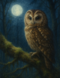 Wall Art Poster / Greeting Card / Sticker Sheet – Owl Full Cat. No. 4611