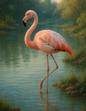 Wall Art Poster / Greeting Card / Sticker Sheet – Flamingo Full Cat. No. 4614