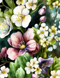 Wall Art Poster / Greeting Card / Sticker Sheet – Floral Background Full Cat. No. 4628