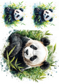 Wall Art Poster / Greeting Card / Sticker Sheet – Panda In Bamboo Collage Cat. No. 4676