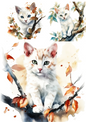 Wall Art Poster / Greeting Card / Sticker Sheet – Little Kitten Collage Cat. No. 4679